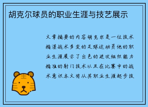 胡克尔球员的职业生涯与技艺展示